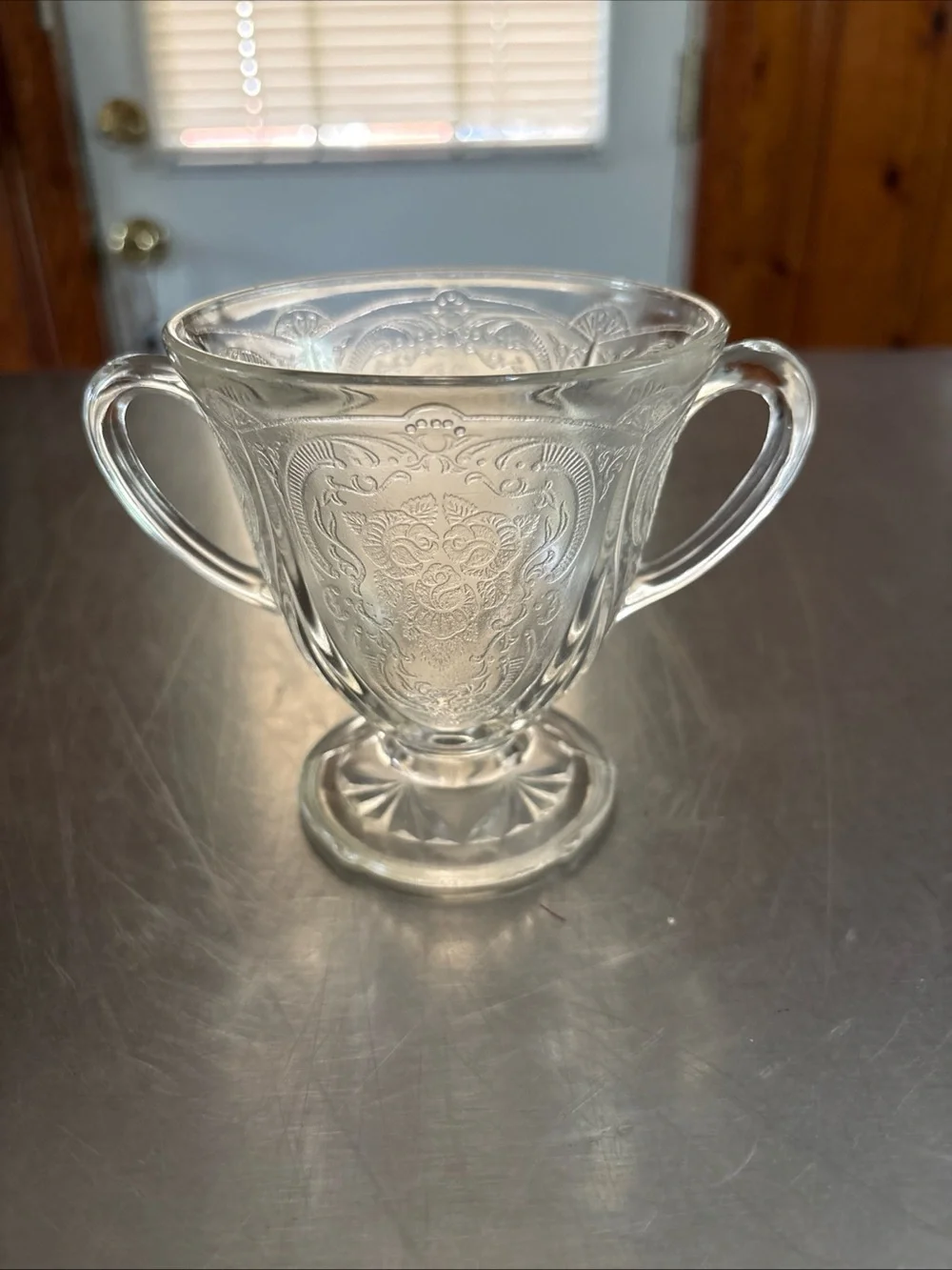 Vtg. Hazel Atlas Royal Lace Sugar Bowl Depression Glass Excellent Condition
